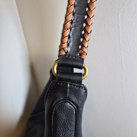 Frye Jackie Black And Brown Leather Hobo Bag - Picture 4 of 10